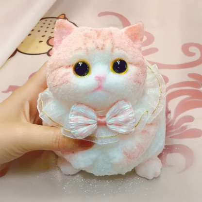 Chubby Pink Tapered Kitten Squishy Toy