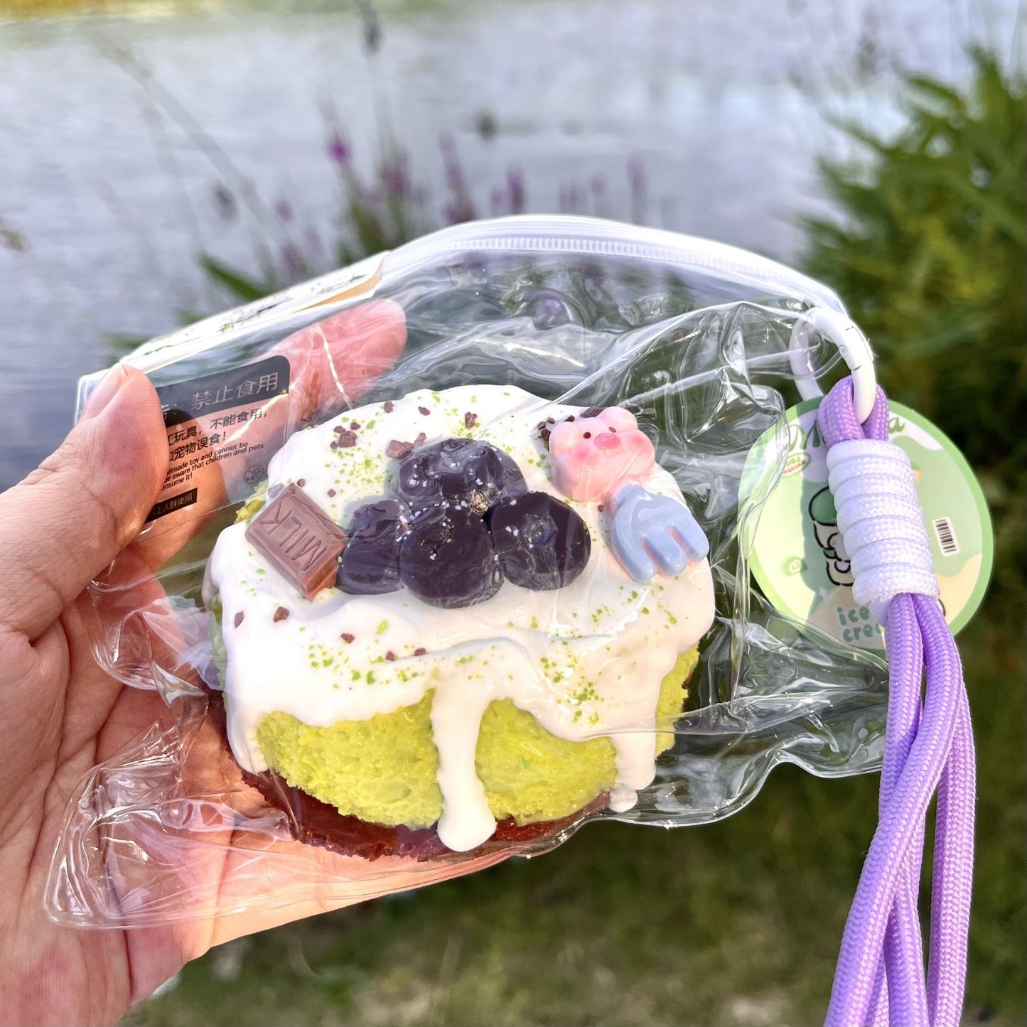 Blueberry Matcha Chocolate Cake Squishy Toy