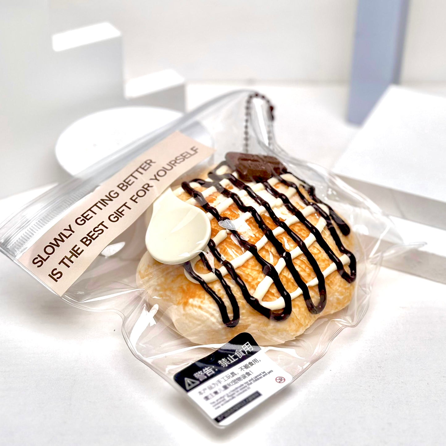 Sauce Drizzle Choux Bun Squishy Toy