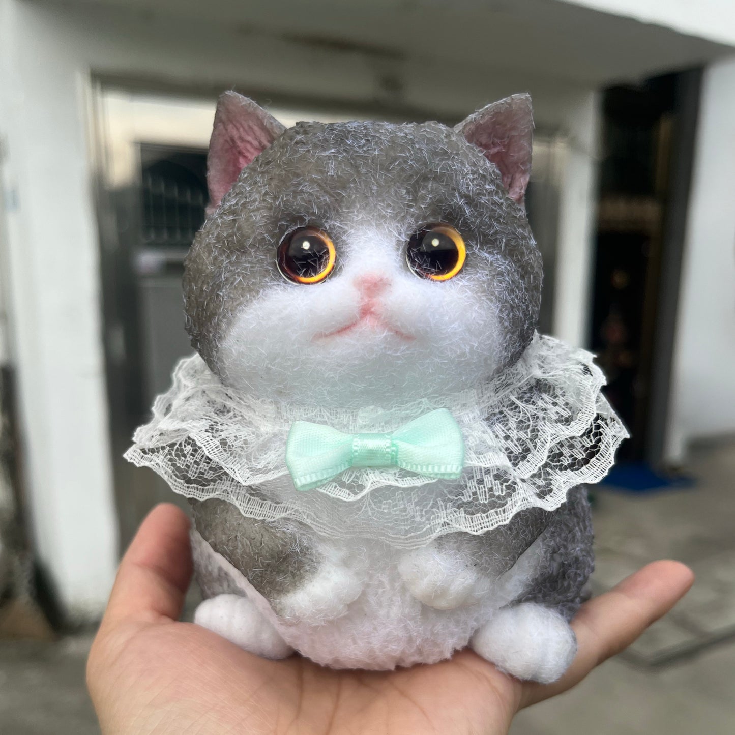 Gray and White Cat Squishy Toy