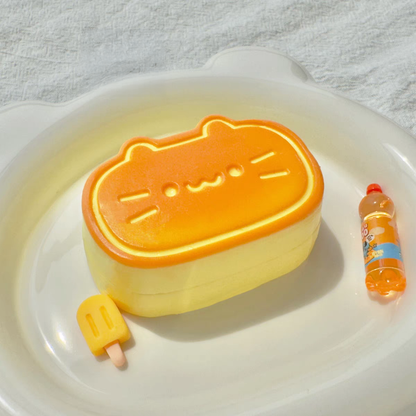 Caramel-Filled Half-Baked Cheesecake Squishy Toy