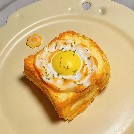 Fried Egg Toast Squishy Toy