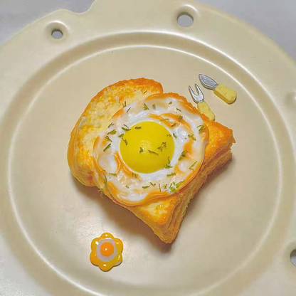 Fried Egg Toast Squishy Toy