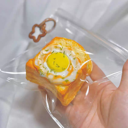 Fried Egg Toast Squishy Toy