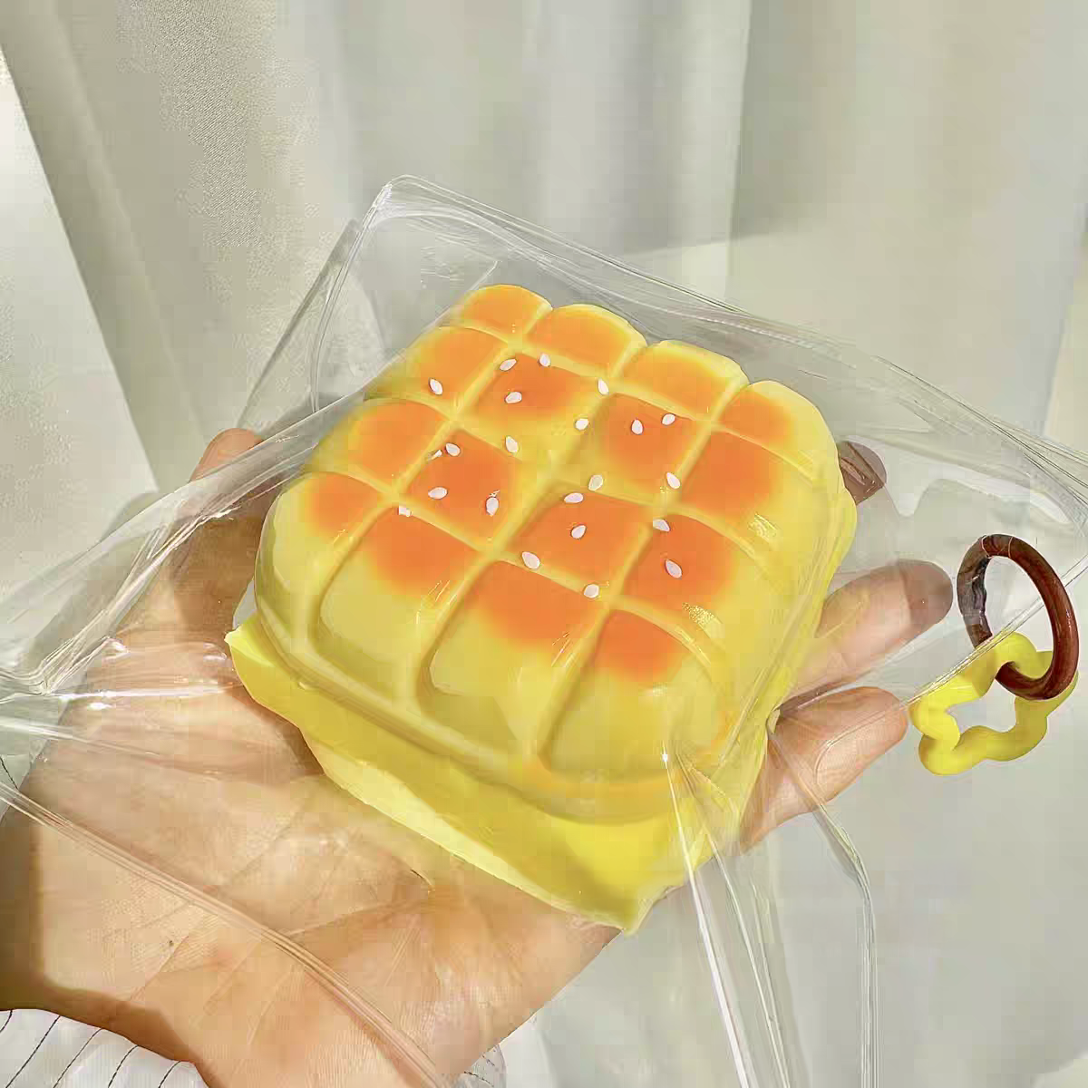 Square Pineapple Bun Squishy Toy