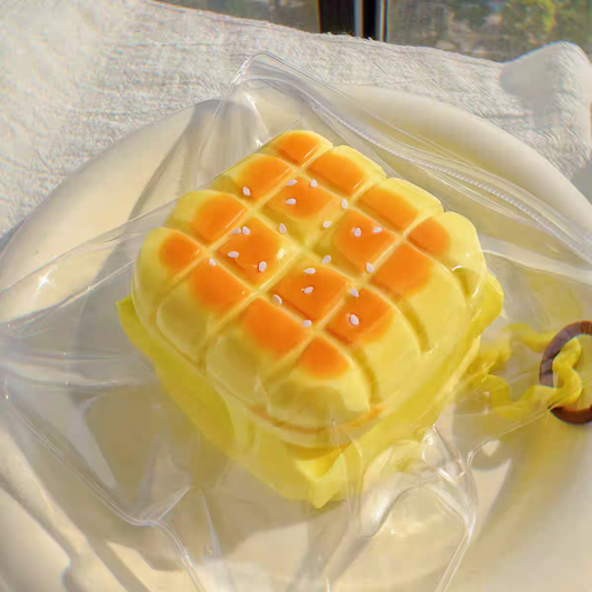 Square Pineapple Bun Squishy Toy