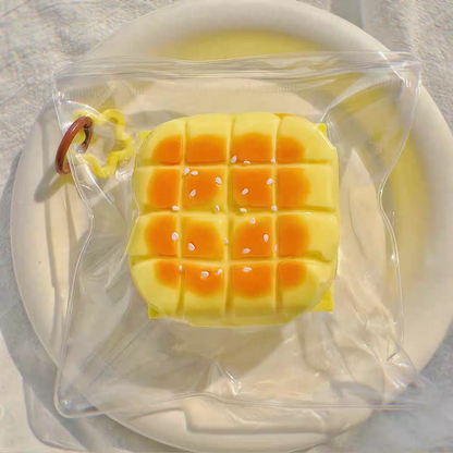 Square Pineapple Bun Squishy Toy